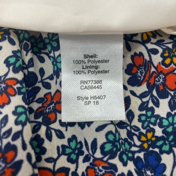 J.Crew Floral Print Dress Firey Sunset Relaxed Fit Ruffled Feminine Womens XXS - Picture 11 of 13